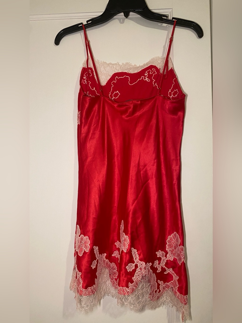 SOLD
Red Lace-Trim Satin Slip Skirt - Picture 2 of 6